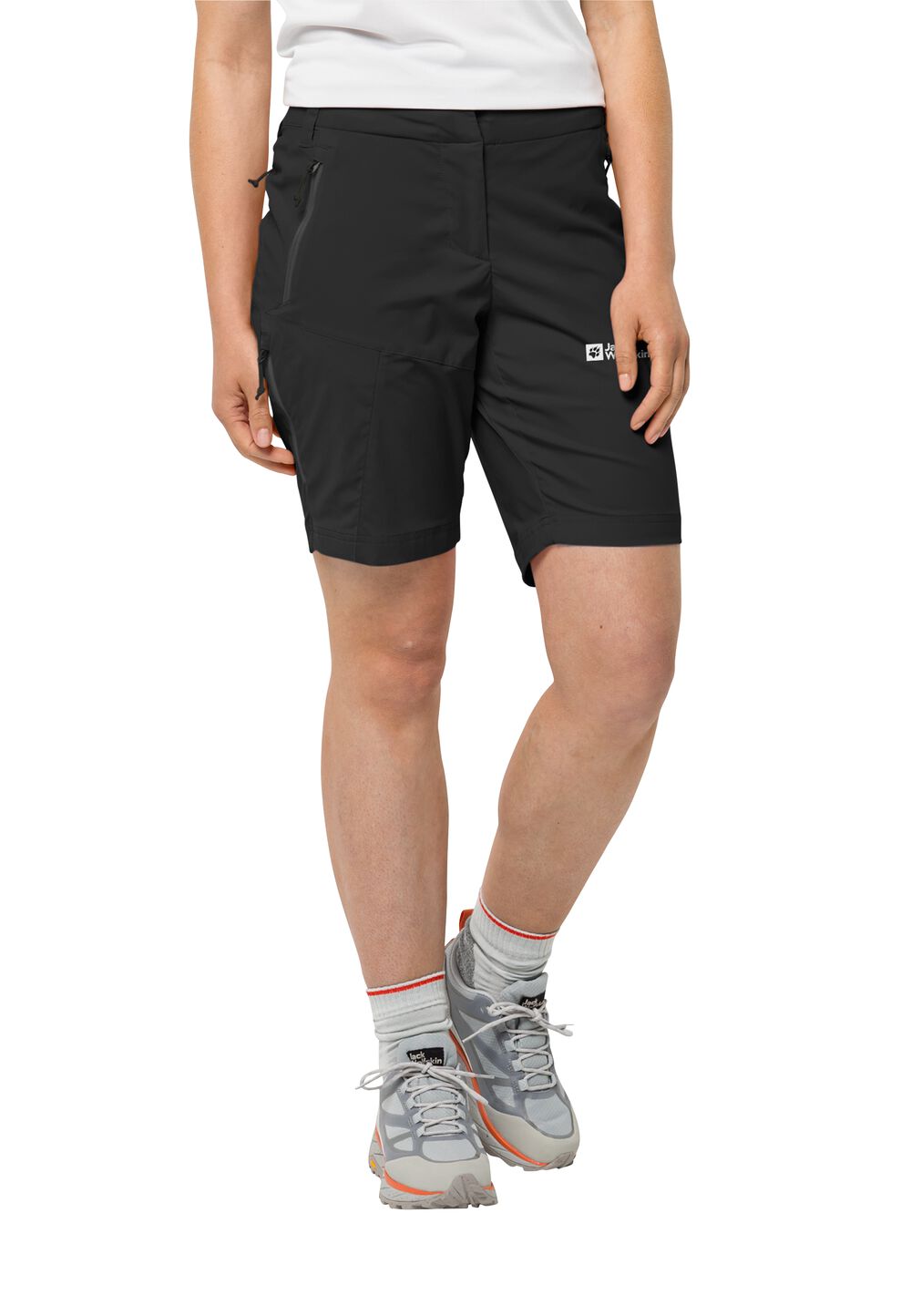 Jack Wolfskin Kurze Softshellhose Damen Glastal Shorts Women 44 schwarz black von Jack Wolfskin