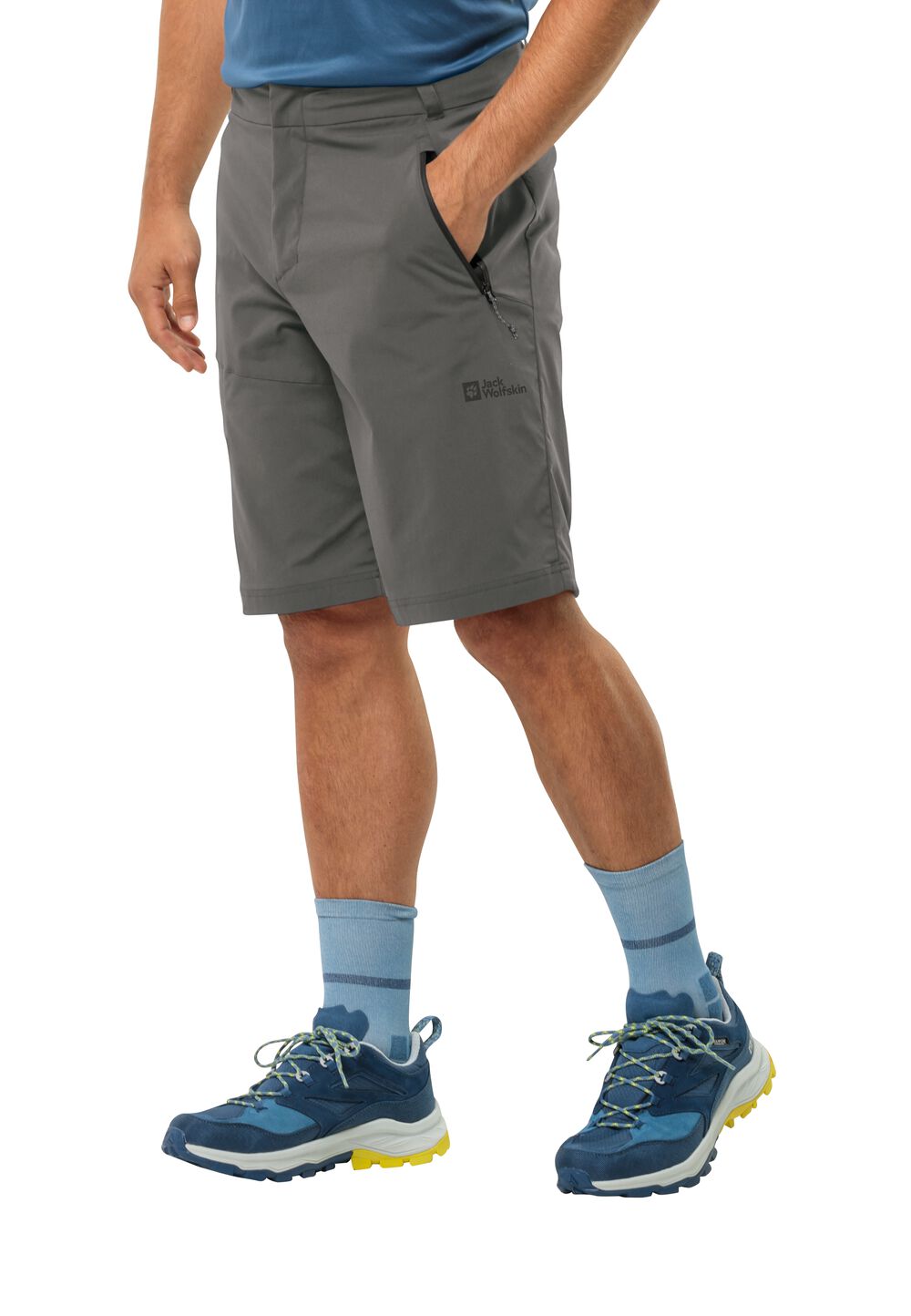 Jack Wolfskin Kurze Softshellhose Herren Glastal Shorts Men 50 grau slate von Jack Wolfskin