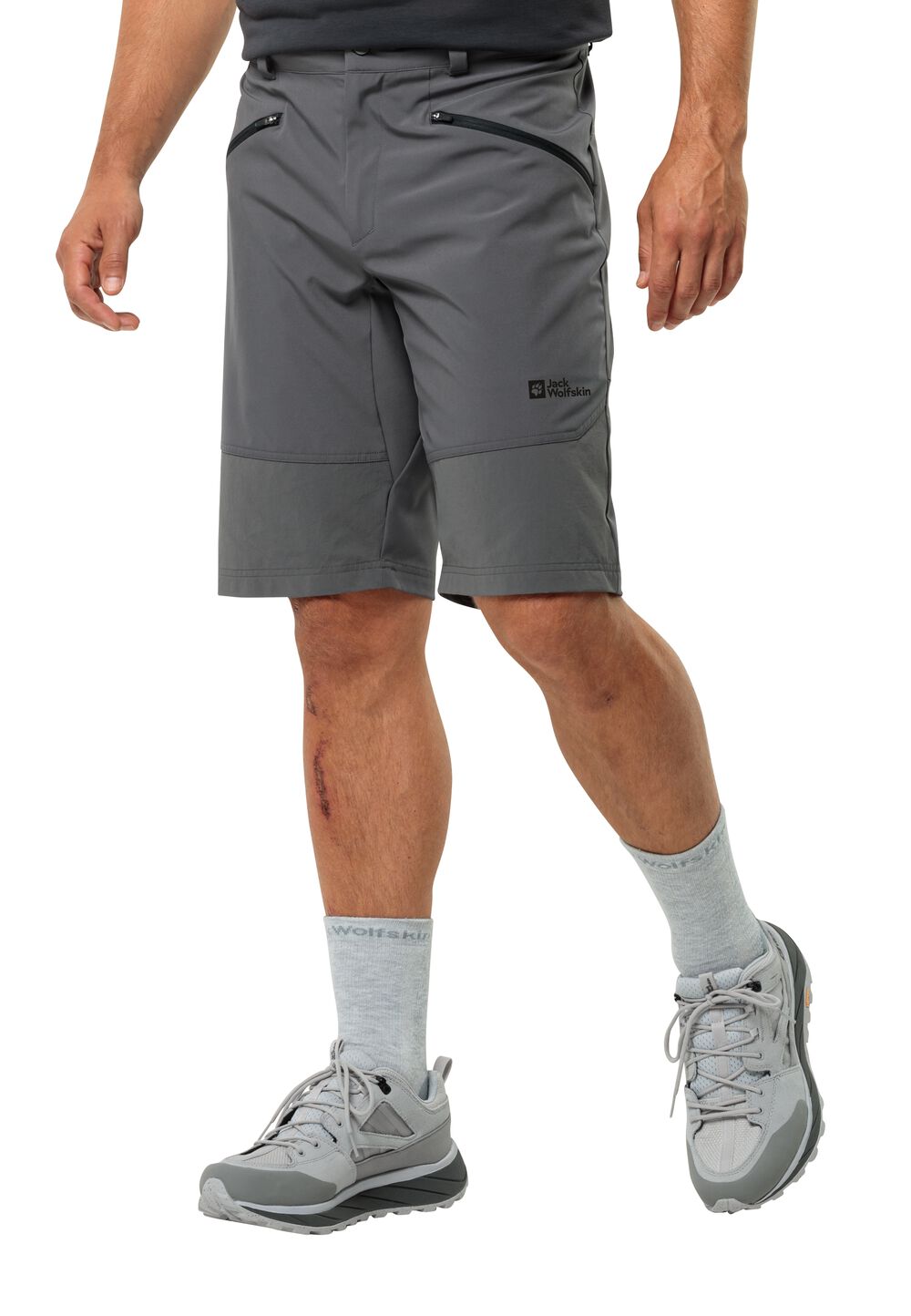 Jack Wolfskin Kurze Softshellhose Herren Hiking Alpine Short Men 48 slate slate von Jack Wolfskin