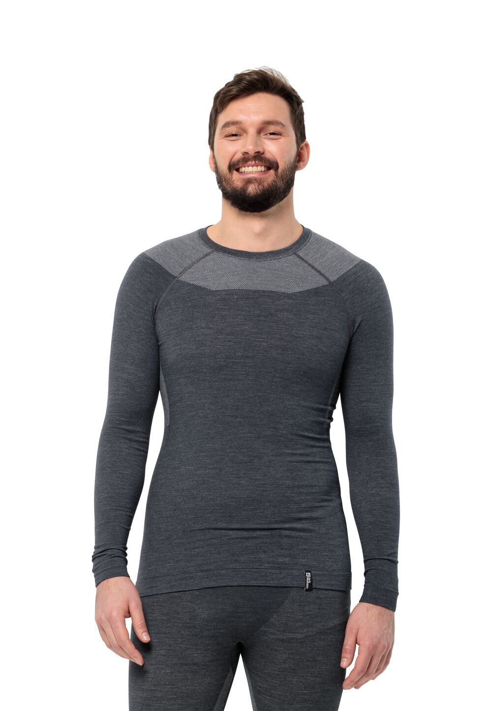 Jack Wolfskin Langarm Merino Funktionsshirt Herren Seamless Wool L/S Men XXL phantom phantom von Jack Wolfskin