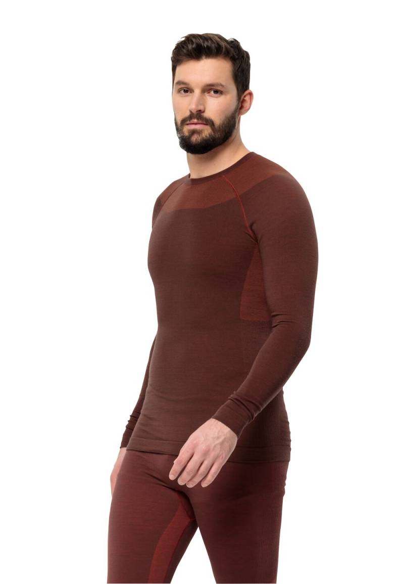 Jack Wolfskin Langarm Merino Funktionsshirt Herren Seamless Wool L/S Men XXL red earth red earth von Jack Wolfskin