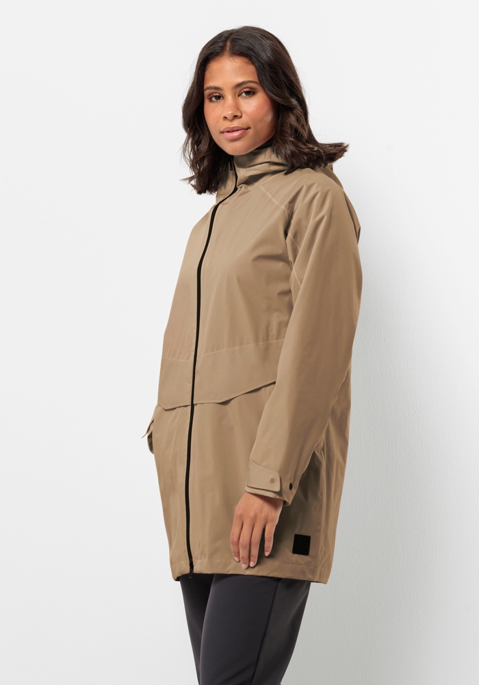 Jack Wolfskin Langjacke »MAINKAI LONG JKT W«, mit Kapuze von Jack Wolfskin