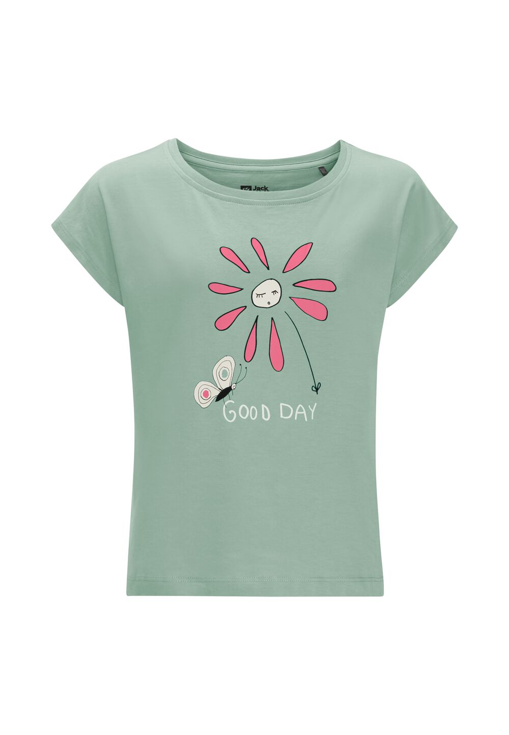 Jack Wolfskin Nachhaltiges T-Shirt Kinder Good Day T-Shirt Girls 116 granite green granite green von Jack Wolfskin