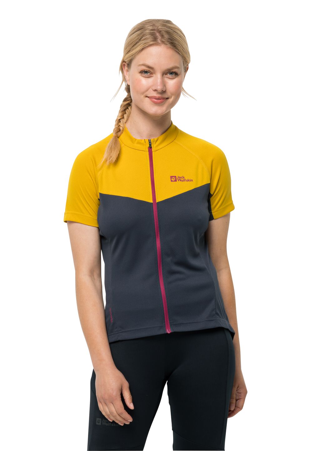 Jack Wolfskin Radtrikot Damen Morobbia FZ T-Shirt Women XS golden spice golden spice von Jack Wolfskin