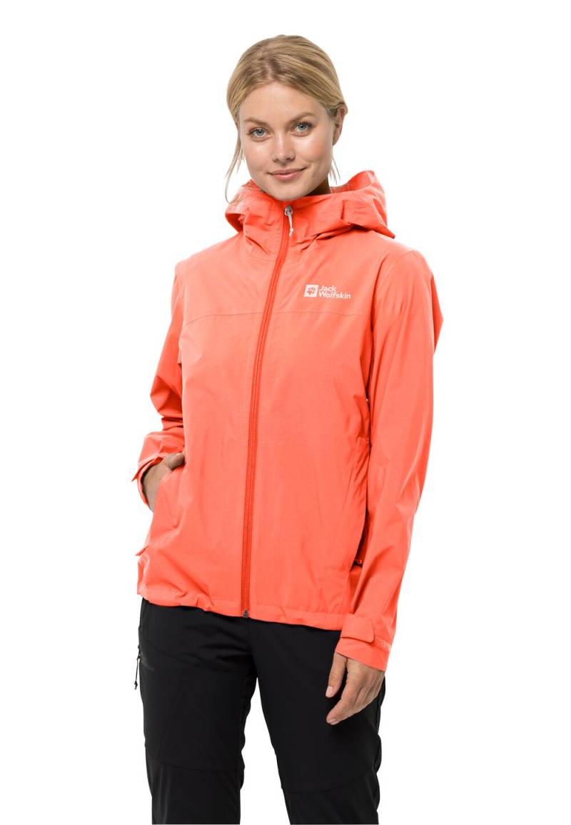 Jack Wolfskin Regenjacke Damen Elsberg 2.5L Jacket Women XS rot digital orange von Jack Wolfskin