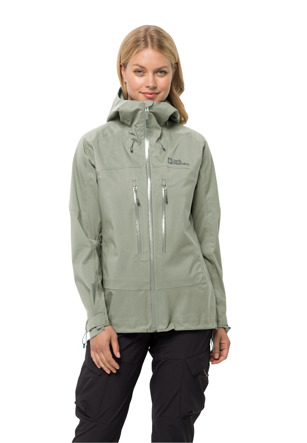 Jack Wolfskin Regenjacke Damen Kammweg 3L Jacket Women L mint leaf mint leaf von Jack Wolfskin