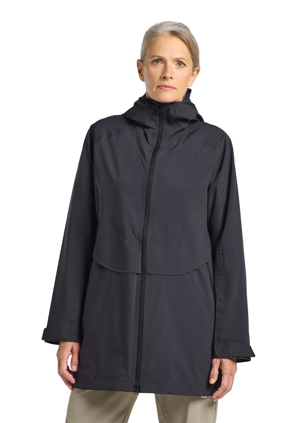Jack Wolfskin Regenjacke Damen Mainkai Long Jacket Women XXL phantom Phantom von Jack Wolfskin