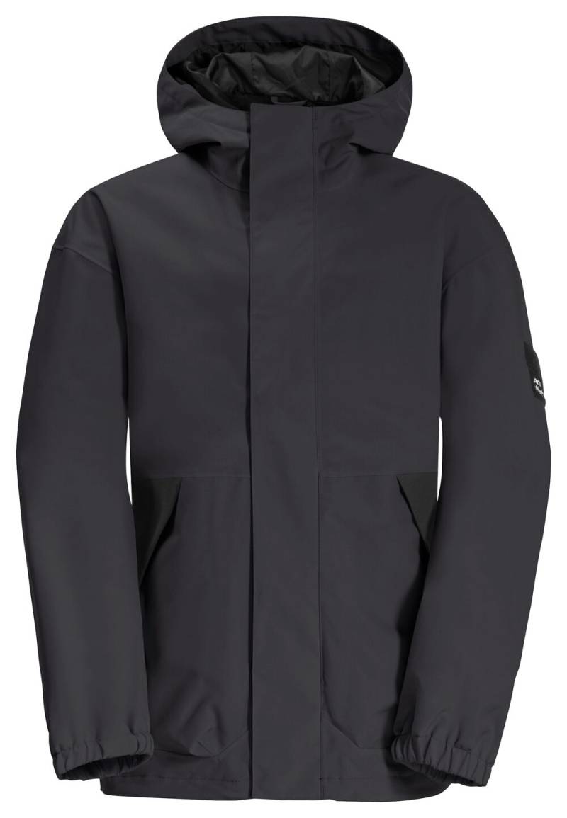 Jack Wolfskin Regenjacke Teenager Teen 2L Jacket Youth 128 granite black granite black von Jack Wolfskin