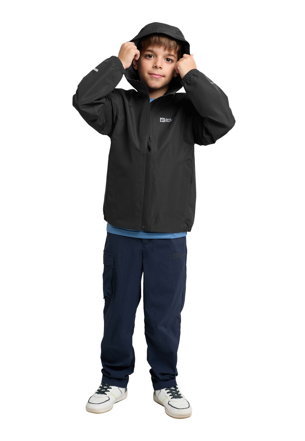 Jack Wolfskin Regenjacke Kinder Flaze Jacket Kids 164 schwarz granite black von Jack Wolfskin