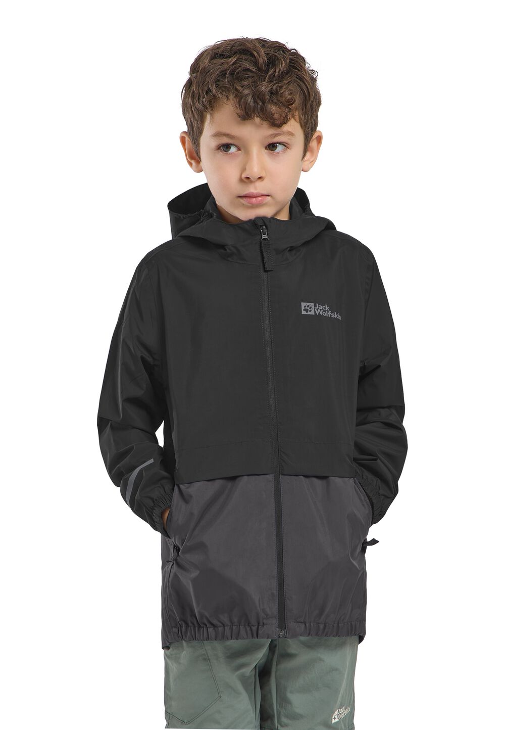 Jack Wolfskin Regenjacke Kinder Rainy Days 2L Jacket Kids 128 granite black granite black von Jack Wolfskin