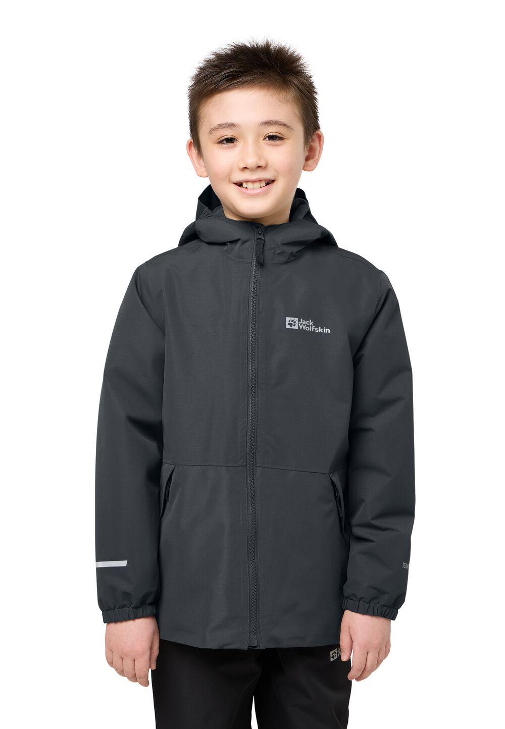 Jack Wolfskin Regenjacke Kinder Snowy Days Jacket Kids 128 phantom phantom von Jack Wolfskin