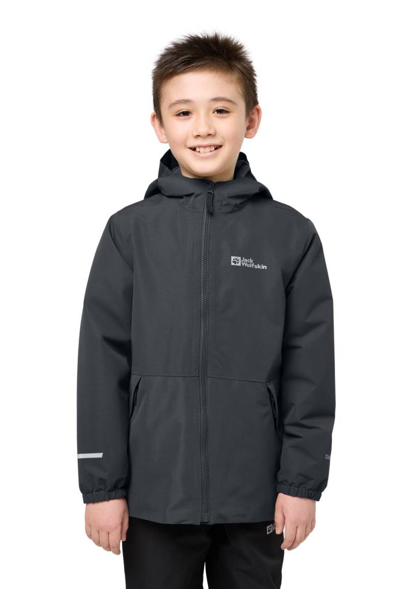Jack Wolfskin Regenjacke Kinder Snowy Days Jacket Kids 128 phantom Phantom von Jack Wolfskin