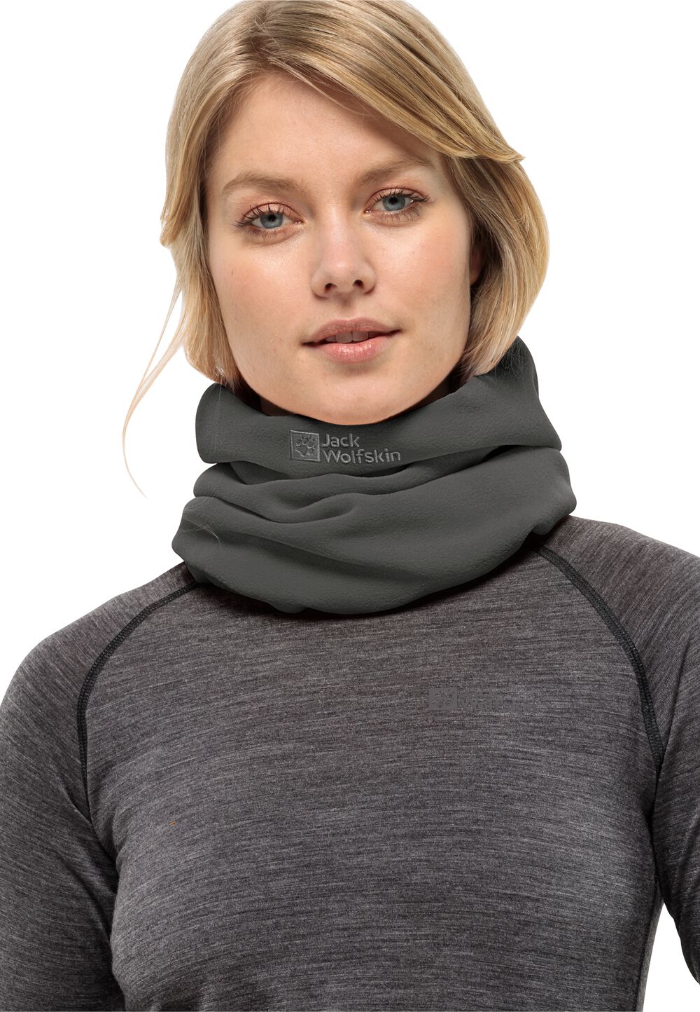 Jack Wolfskin Schlauchschal aus Fleece Real Stuff Loop One Size slate slate von Jack Wolfskin
