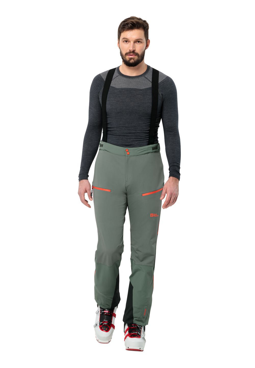 Jack Wolfskin Skitouren-Hose mit RECCO® Ortungssystem Herren Alpspitze Pants Men 46 hedge green hedge green von Jack Wolfskin