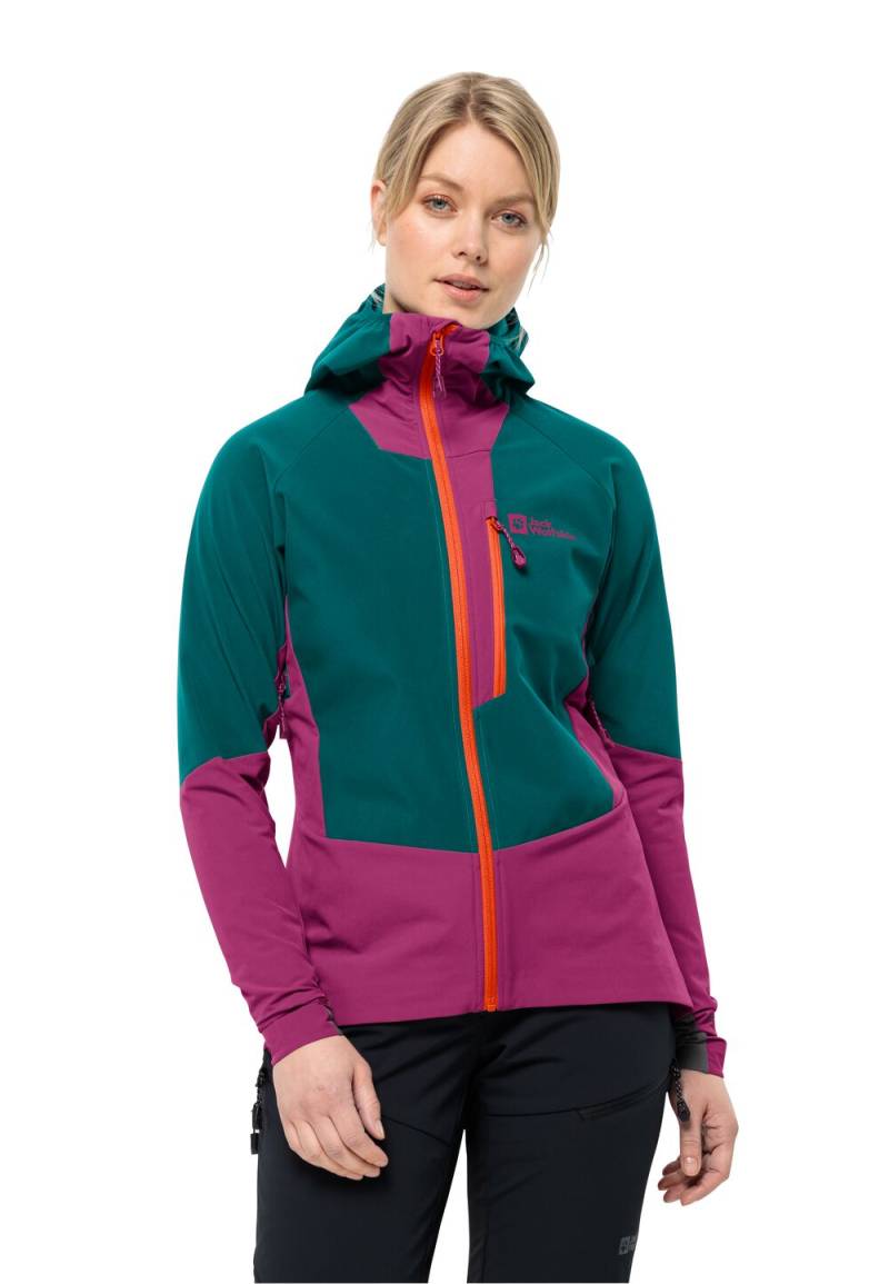 Jack Wolfskin Ski-Softshelljacke Damen Alpspitze Hoody Women XL sea green sea green von Jack Wolfskin