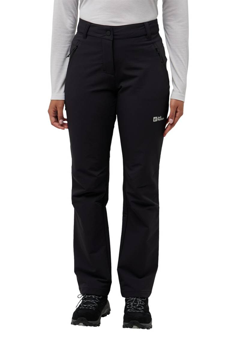 Jack Wolfskin Softshell-Wanderhose Damen Activate Thermic Pants Women 40 R black black von Jack Wolfskin