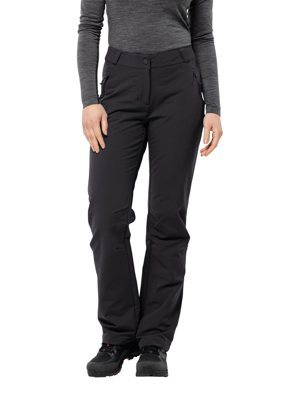 Jack Wolfskin Softshell-Wanderhose Damen Activate Thermic Pants Women 46L schwarz black von Jack Wolfskin