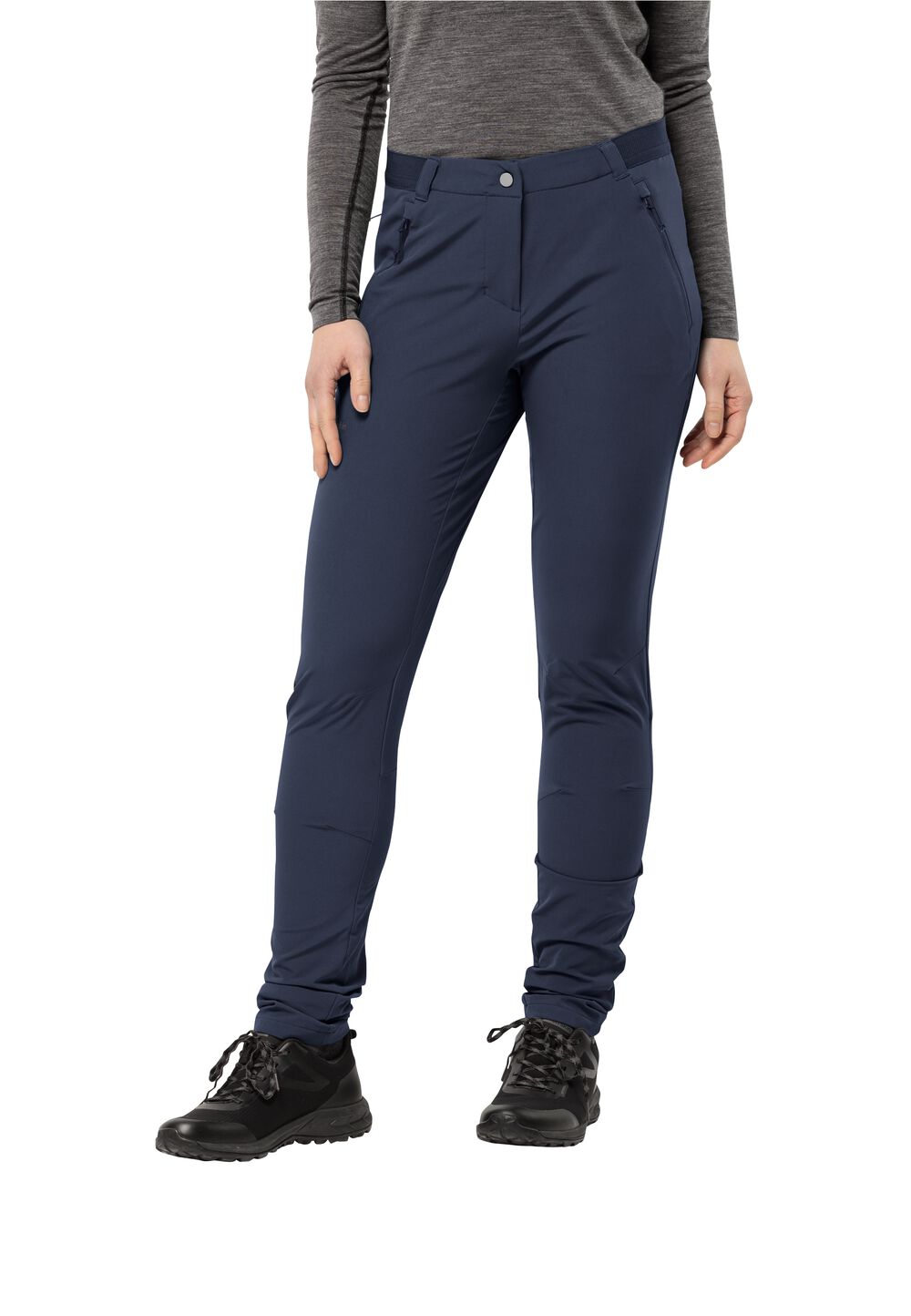 Jack Wolfskin Softshell-Wanderhose Damen Geigelstein Slim Pants Women 34 blau night blue von Jack Wolfskin