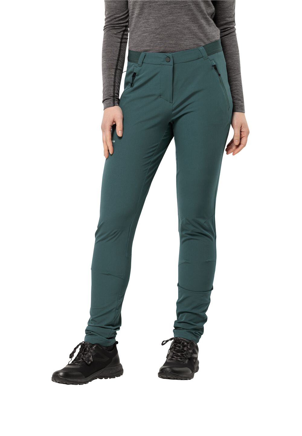 Jack Wolfskin Softshell-Wanderhose Damen Geigelstein Slim Pants Women 36 sea green sea green von Jack Wolfskin