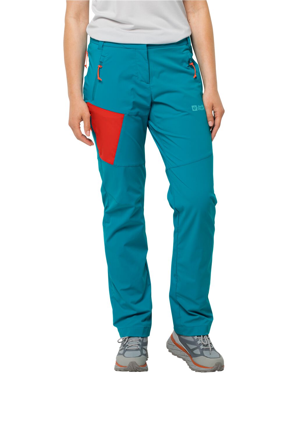 Jack Wolfskin Softshell-Wanderhose Damen Glastal Pants Women 34 tile blue tile blue von Jack Wolfskin