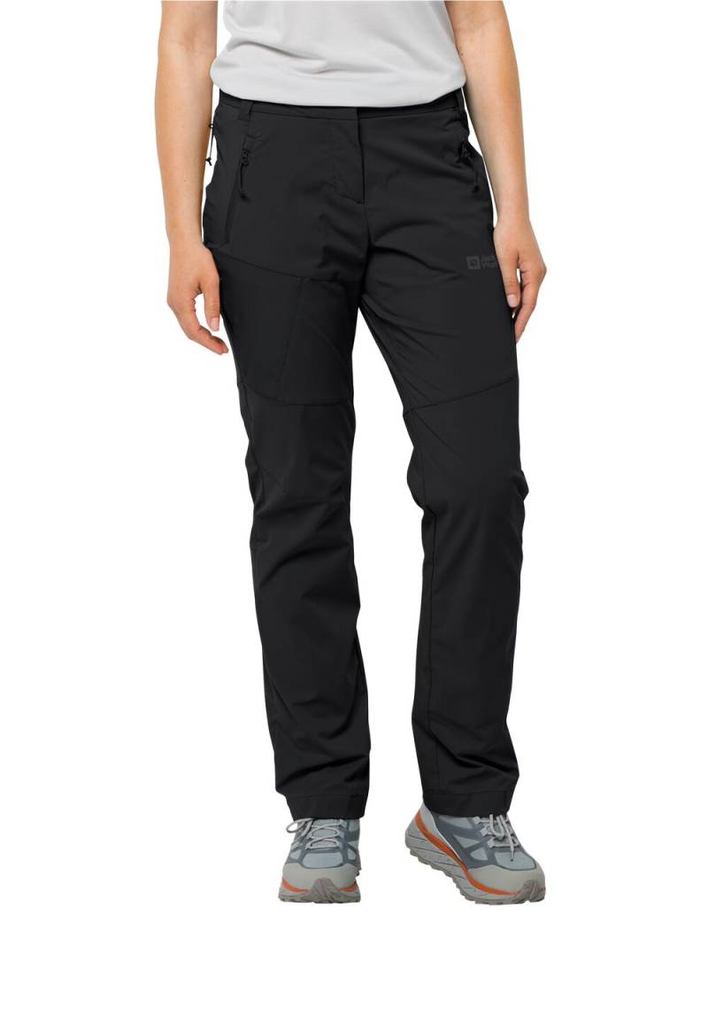 Jack Wolfskin Softshell-Wanderhose Damen Glastal Pants Women 36S black black von Jack Wolfskin