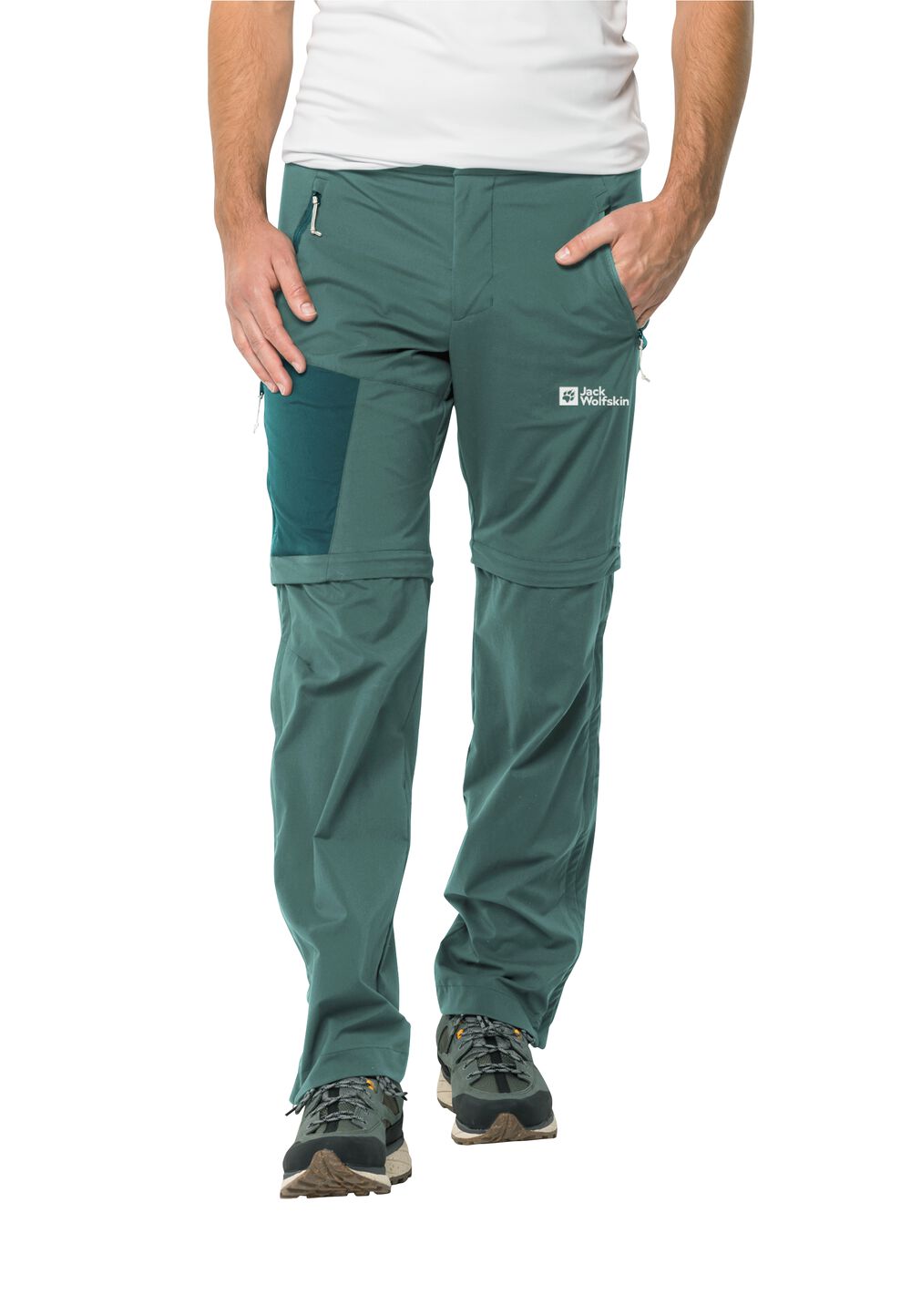 Jack Wolfskin Softshell-Wanderhose Herren Glastal Zip Away Pants Men 48L jade green jade green von Jack Wolfskin