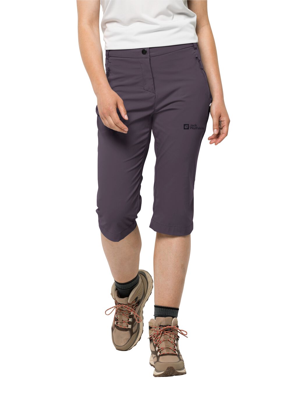 Jack Wolfskin Softshellhose Damen Activate Light 3/4 Pants 36 dark grape dark grape von Jack Wolfskin