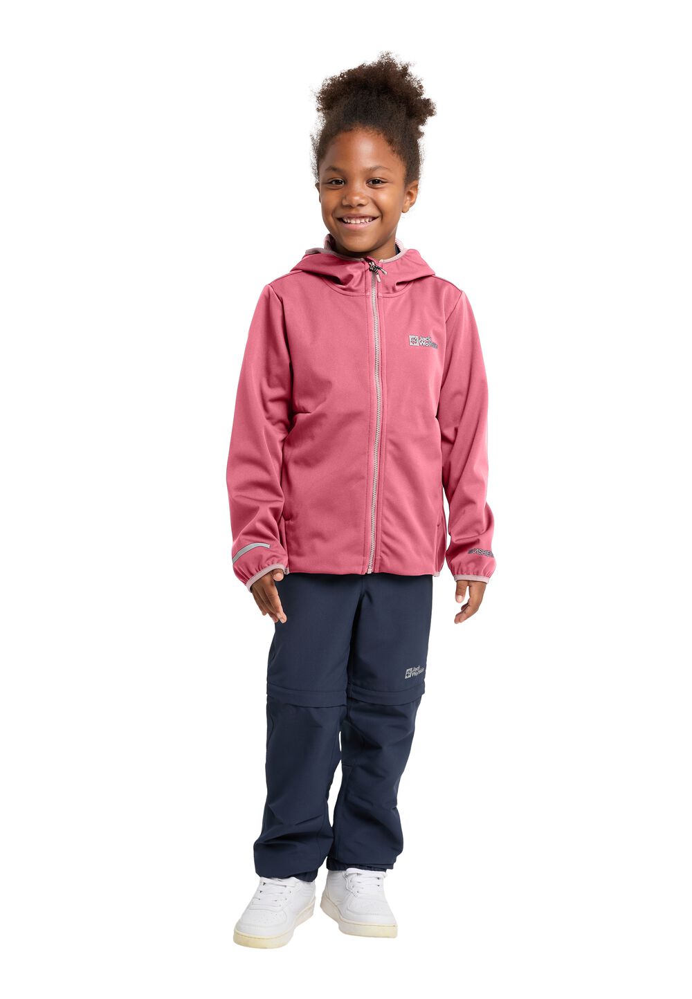 Jack Wolfskin Softshelljacke Kinder Feldberg Hooded Jacket Kids 116 soft pink soft pink von Jack Wolfskin