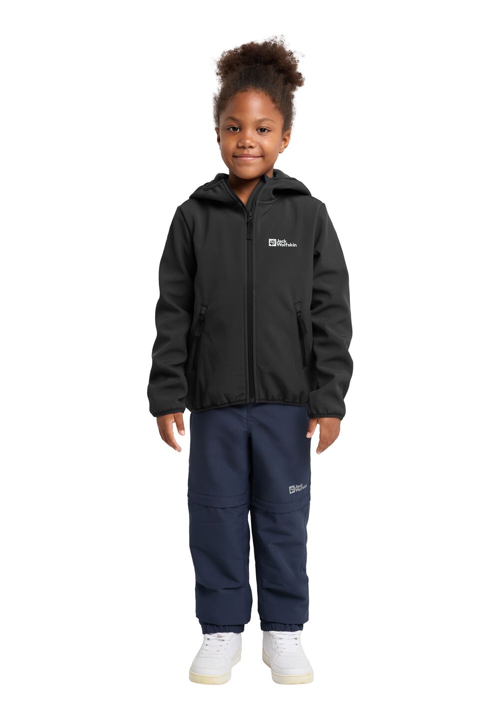 Jack Wolfskin Softshelljacke Kinder Fourwinds Jacket Kids 104 schwarz granite black von Jack Wolfskin