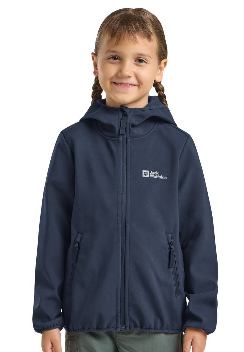 Jack Wolfskin Softshelljacke Kinder Fourwinds Jacket Kids 164 blau night blue von Jack Wolfskin