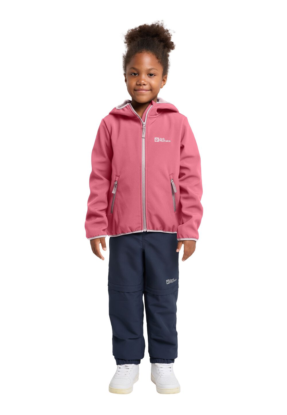 Jack Wolfskin Softshelljacke Kinder Fourwinds Jacket Kids 164 soft pink soft pink von Jack Wolfskin