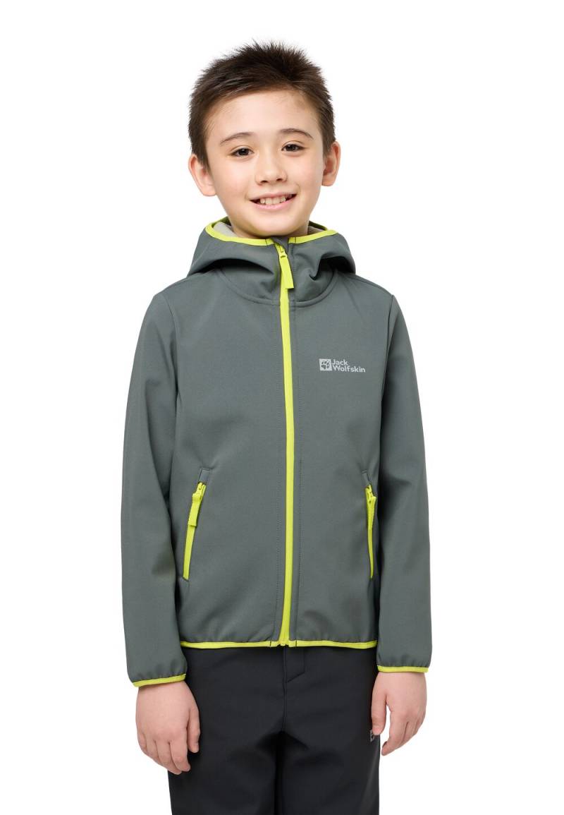 Jack Wolfskin Softshelljacke Kinder Fourwinds Jacket Kids 92 slate green slate green von Jack Wolfskin