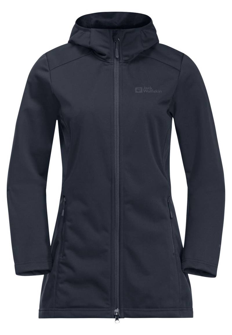 Jack Wolfskin Softshellmantel Damen Windhain Coat Women L blau night blue von Jack Wolfskin
