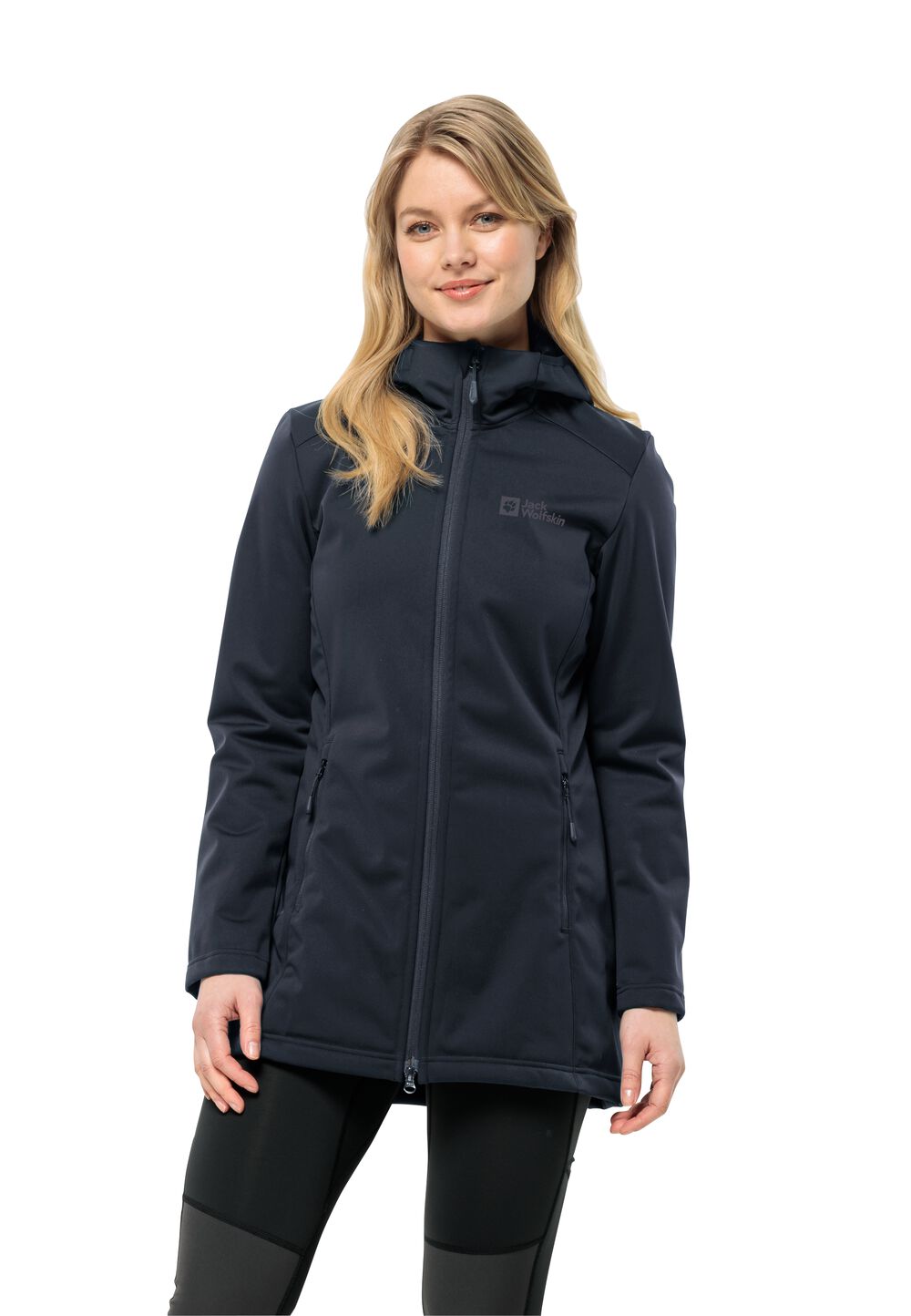 Jack Wolfskin Softshellmantel Damen Windhain Coat Women M blau night blue von Jack Wolfskin