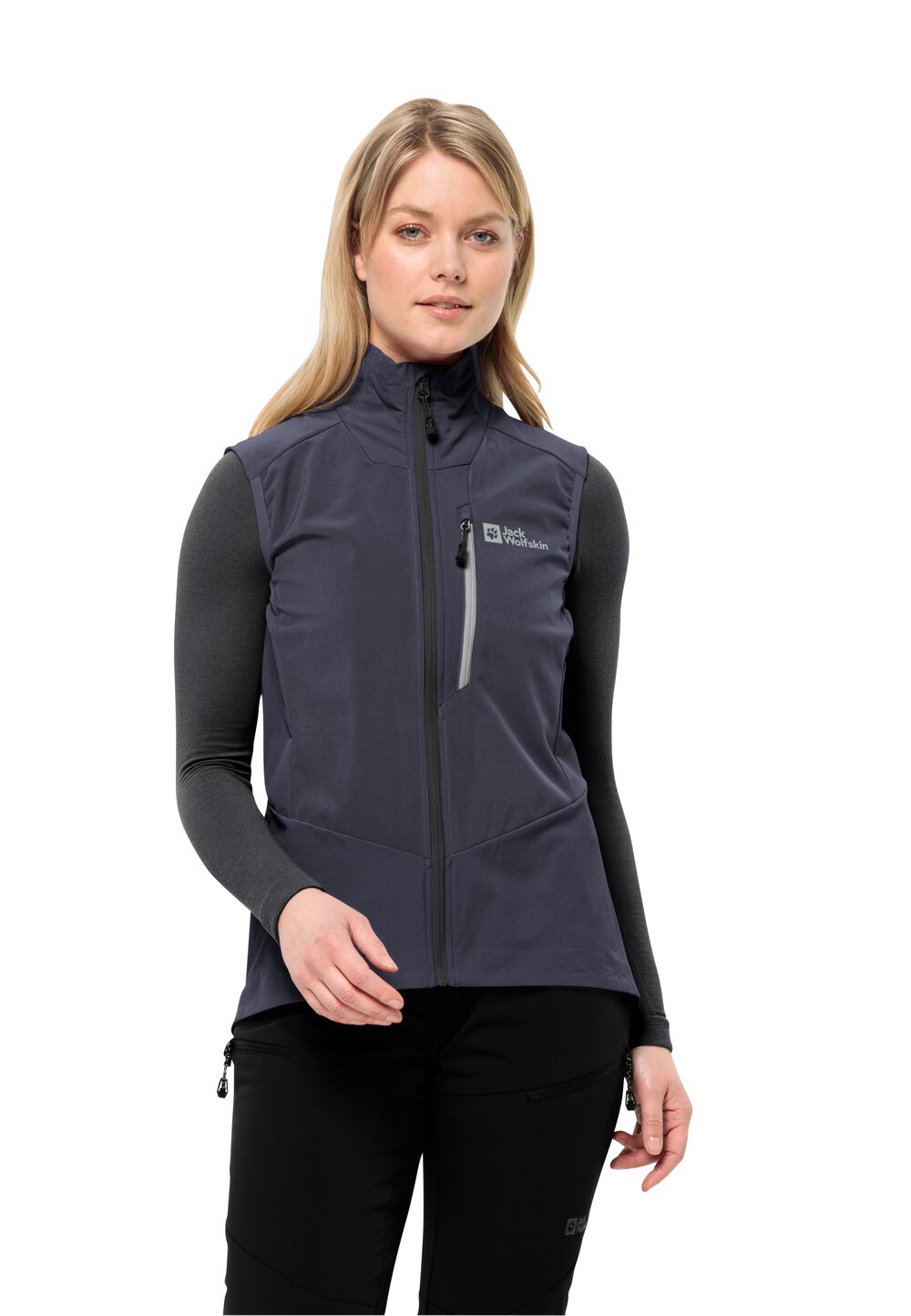 Jack Wolfskin Softshellweste mit RECCO® Ortungssystem Damen Alpspitze Vest Women L graphite Graphite von Jack Wolfskin