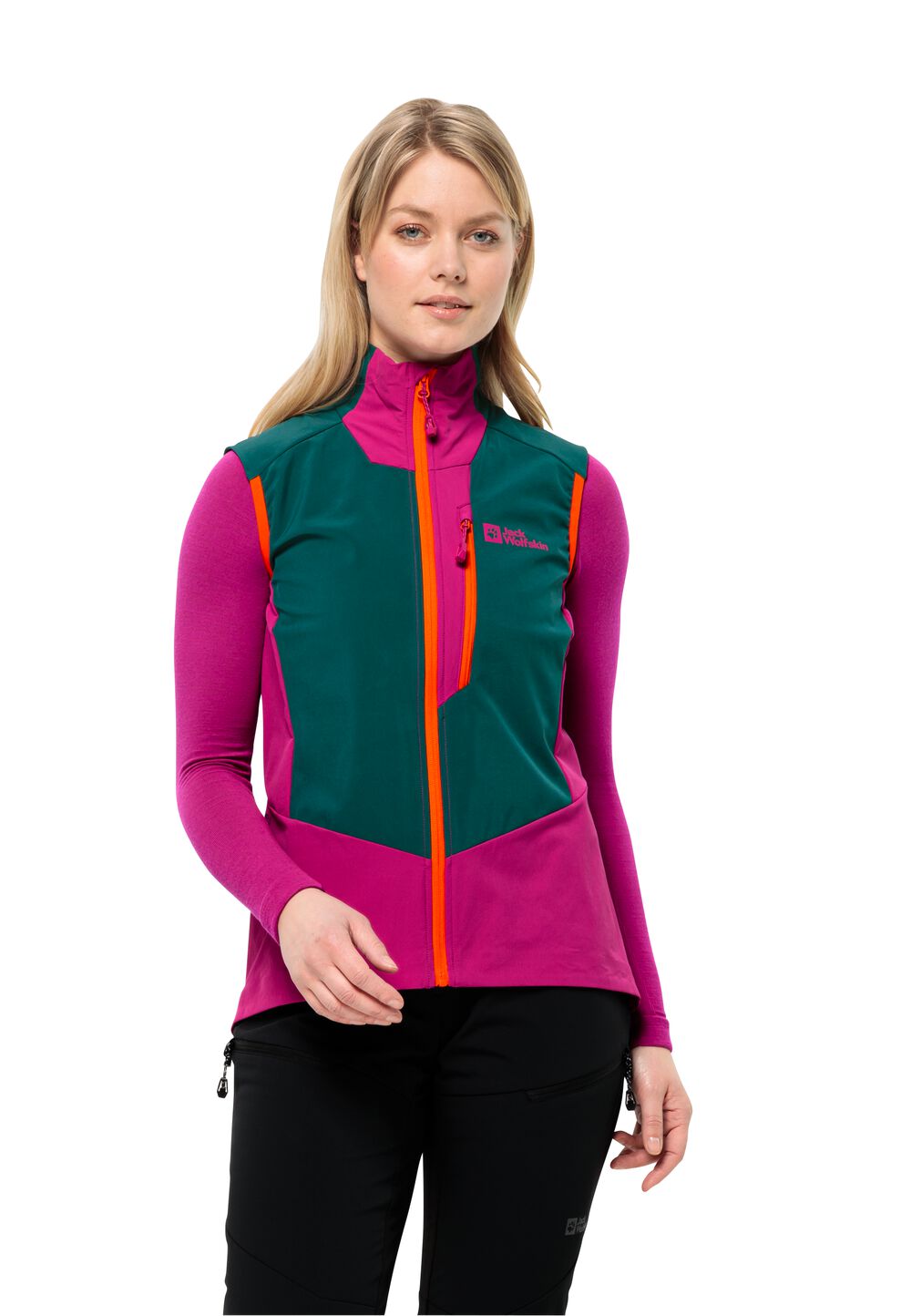 Jack Wolfskin Softshellweste mit RECCO® Ortungssystem Damen Alpspitze Vest Women XL sea green sea green von Jack Wolfskin