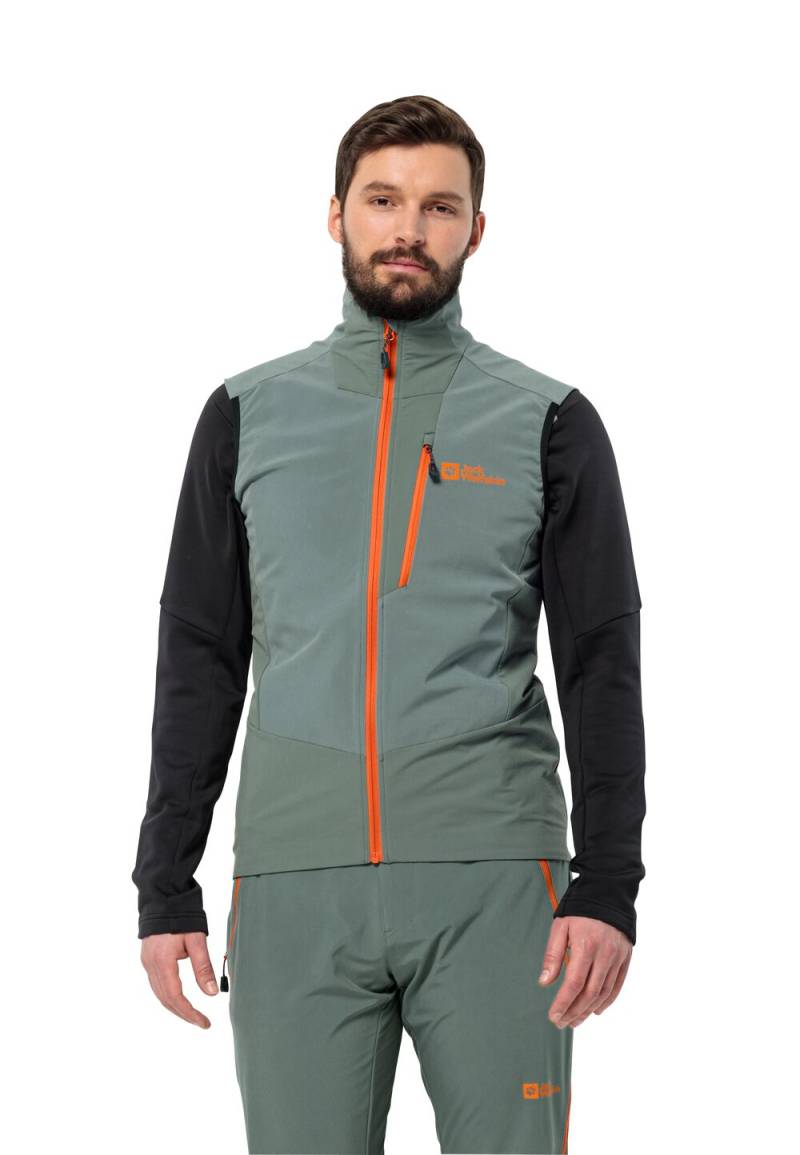 Jack Wolfskin Softshellweste mit RECCO® Ortungssystem Herren Alpspitze Vest Men XL hedge green hedge green von Jack Wolfskin