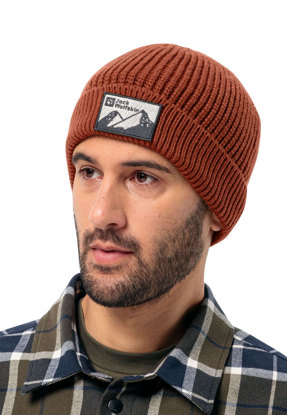 Jack Wolfskin Strickmütze EDO Badge Beanie one size carmine carmine von Jack Wolfskin