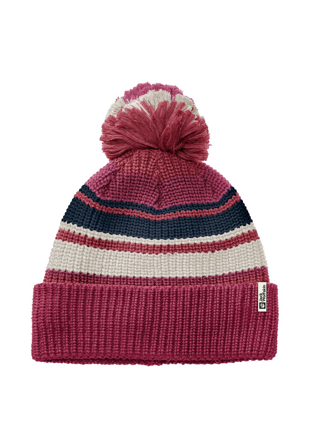 Jack Wolfskin Strickmütze Kinder Pompom Beanie Kids one size dark fuchsia dark fuchsia von Jack Wolfskin