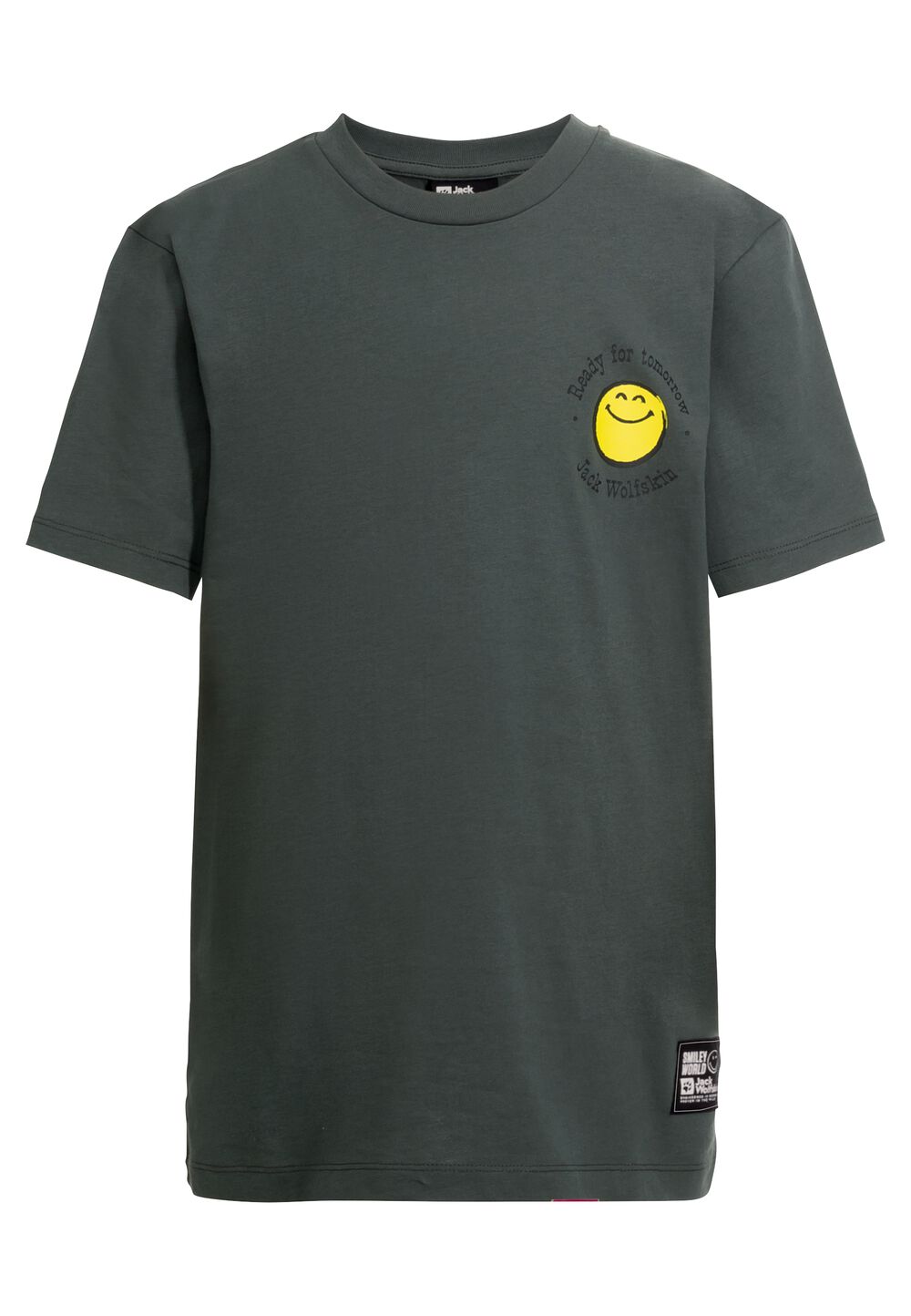 Jack Wolfskin T-Shirt Aus Bio-Baumwolle Teenager Smileyworld T-Shirt Youth 128 grau slate green von Jack Wolfskin