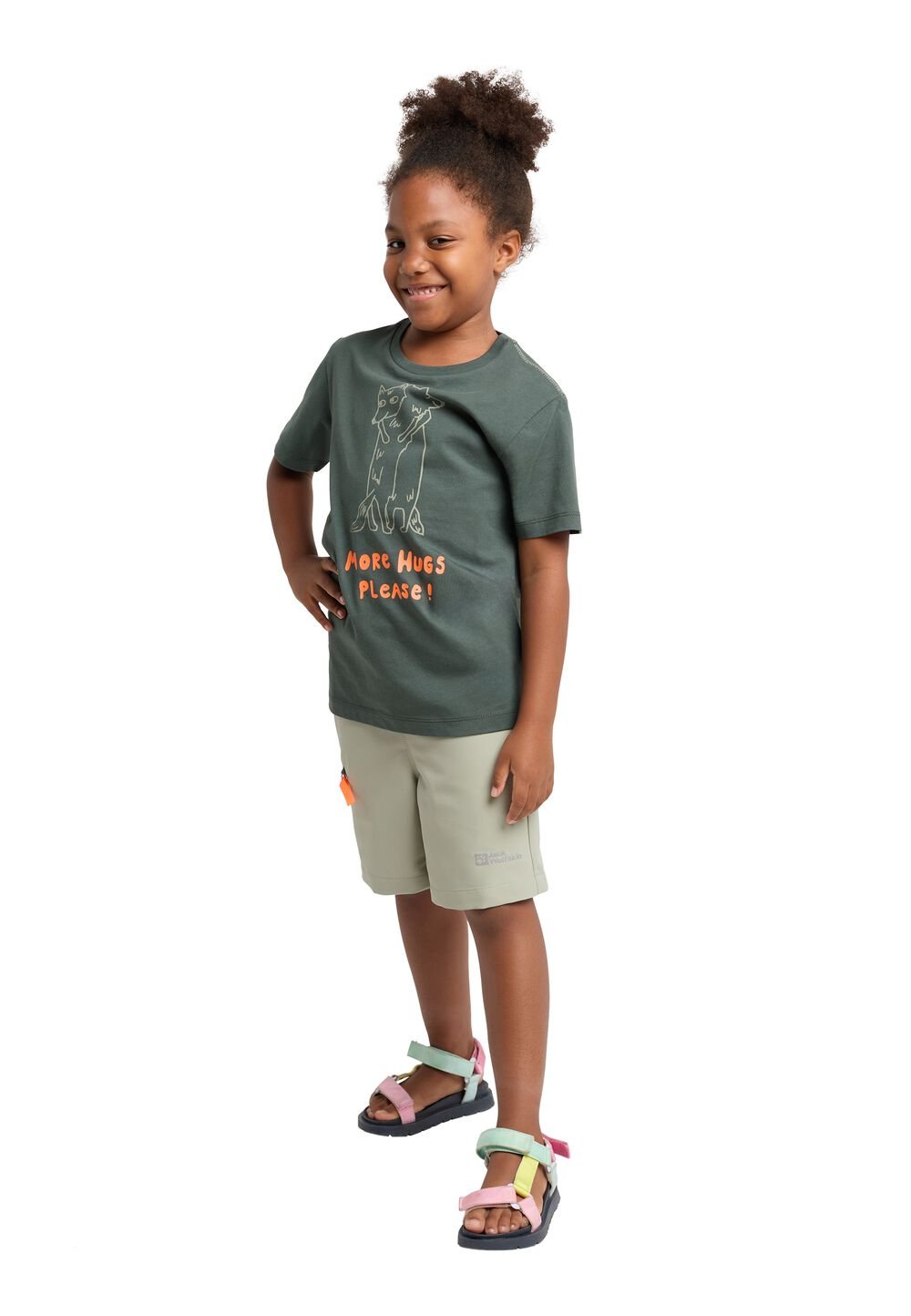 Jack Wolfskin T-Shirt Aus Biobaumwolle Kinder More Hugs T-Shirt Kids 116 grau slate green von Jack Wolfskin