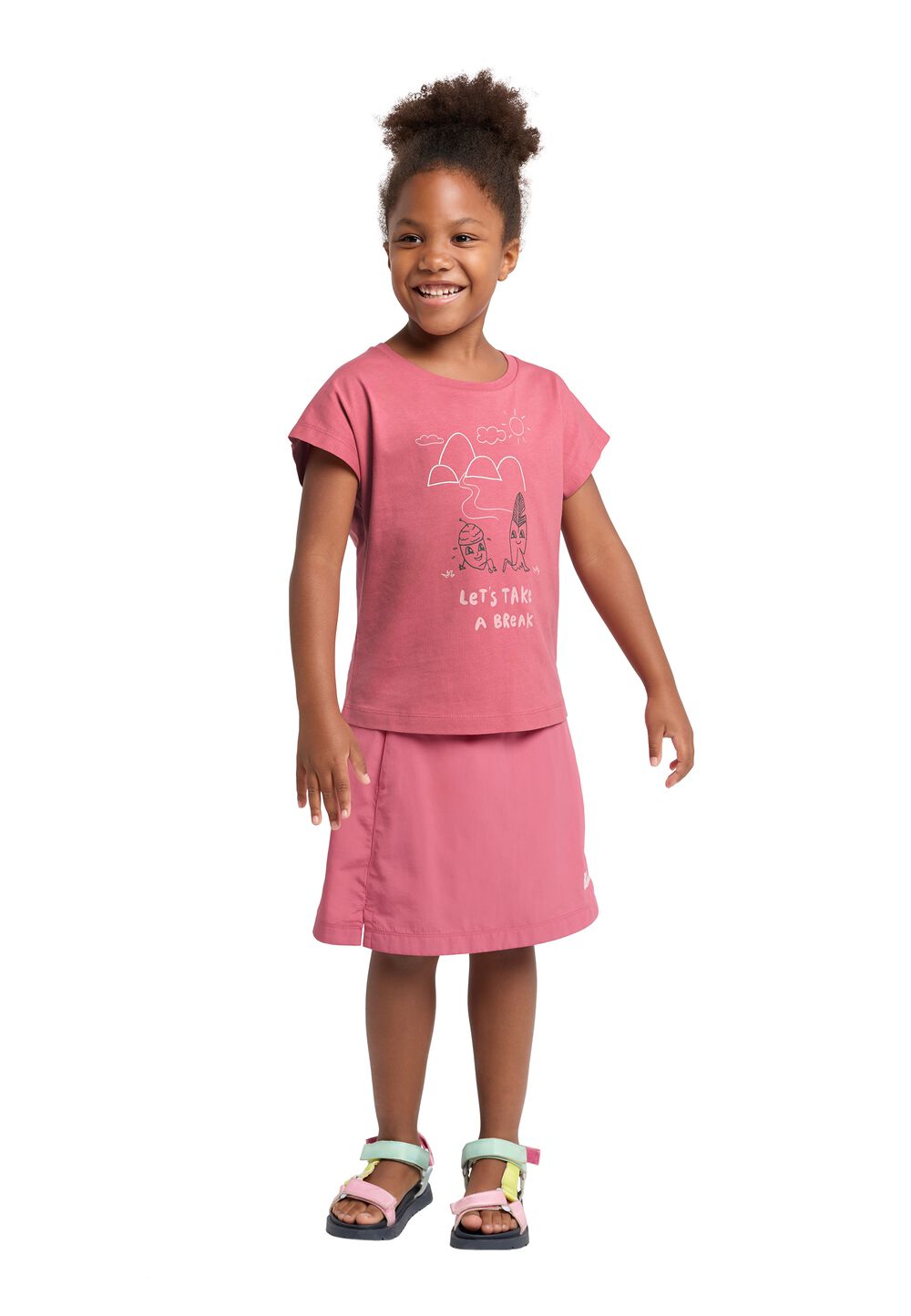 Jack Wolfskin T-Shirt Aus Biobaumwolle Kinder Take A Break T-Shirt Girls 128 soft pink soft pink von Jack Wolfskin