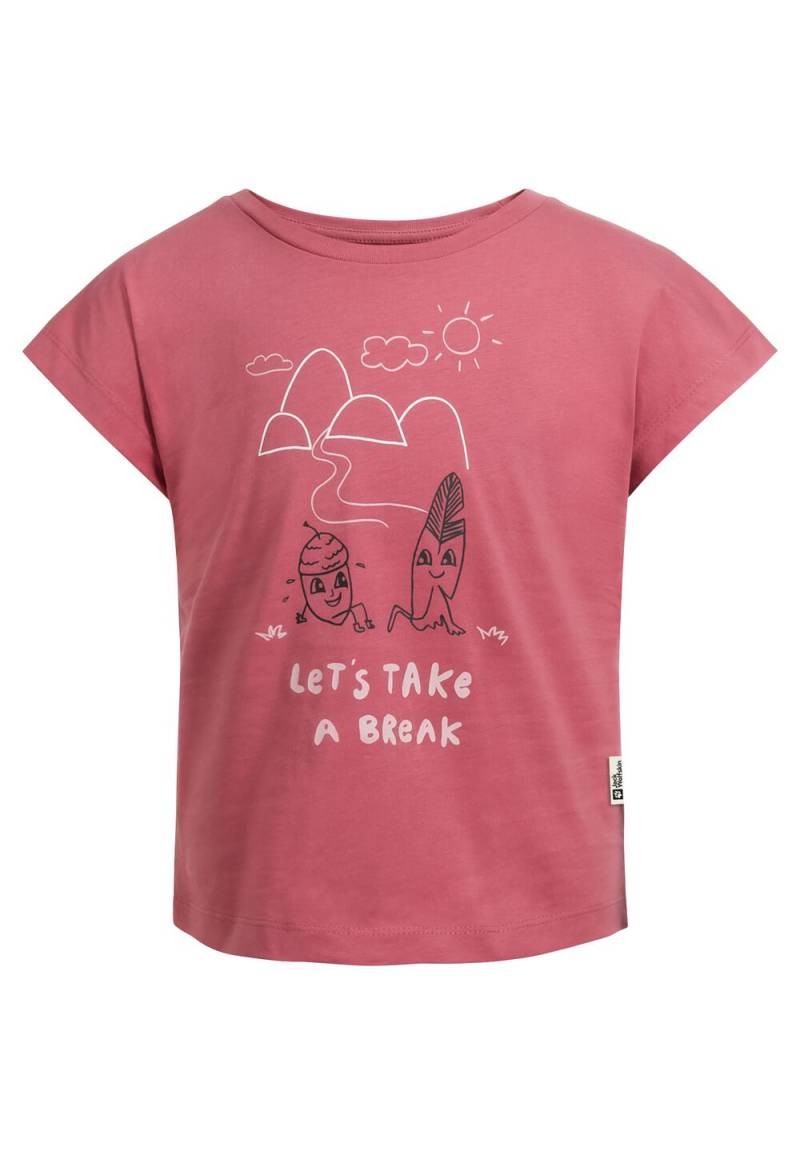 Jack Wolfskin T-Shirt aus Biobaumwolle Kinder Take A Break T-Shirt Girls 128 soft pink soft pink von Jack Wolfskin