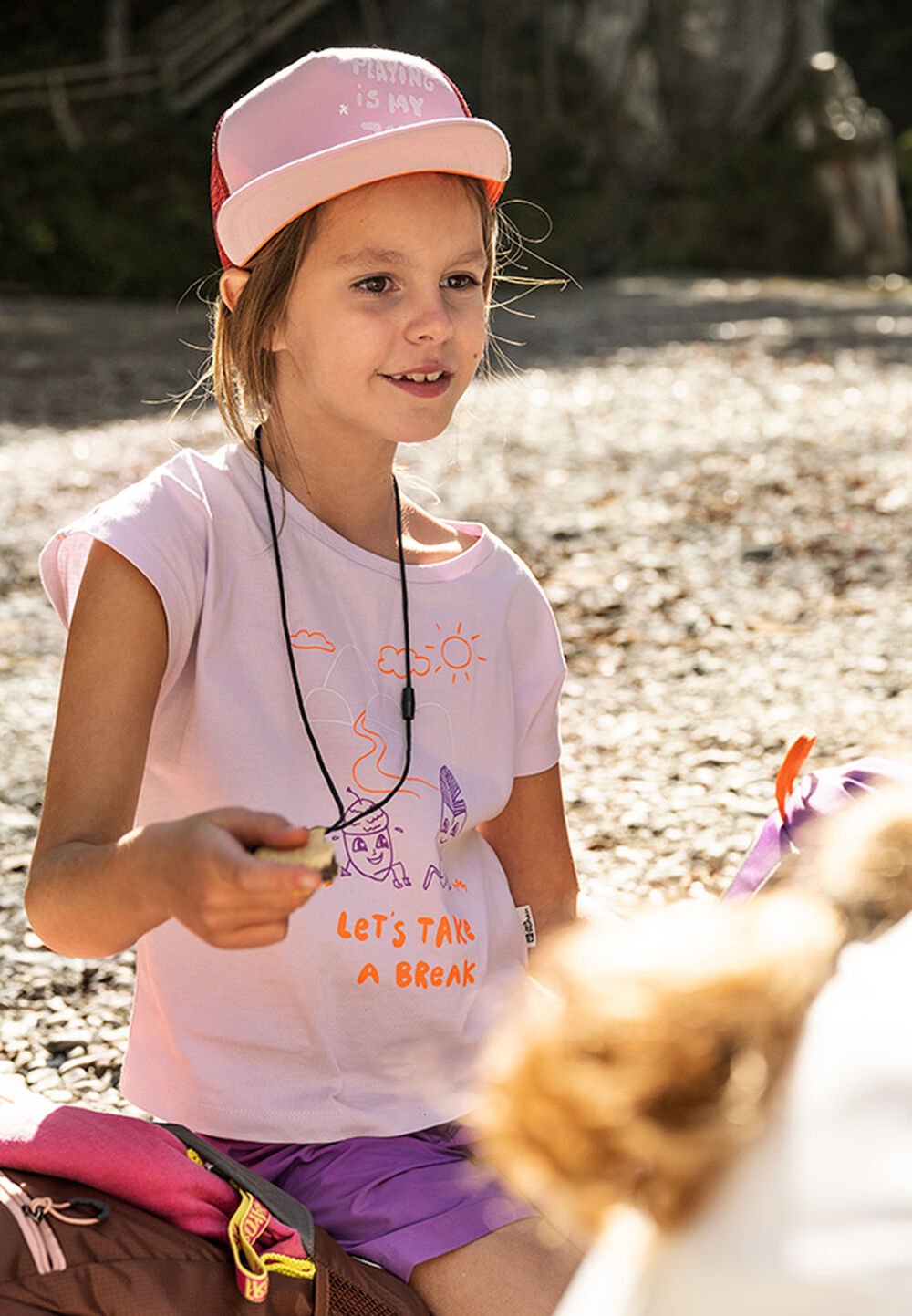 Jack Wolfskin T-Shirt Aus Biobaumwolle Kinder Take A Break T-Shirt Girls 140 pale lavendar pale lavendar von Jack Wolfskin