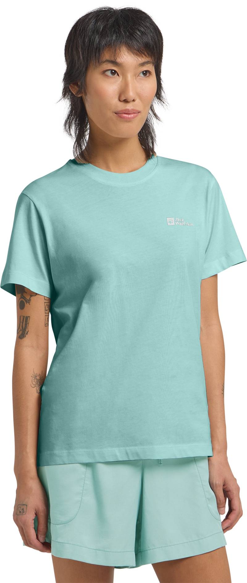 Jack Wolfskin T-Shirt »ESSENTIAL T W«, weiches, klassisches T-Shirt aus atmungsaktiver Bio-Baumwolle von Jack Wolfskin