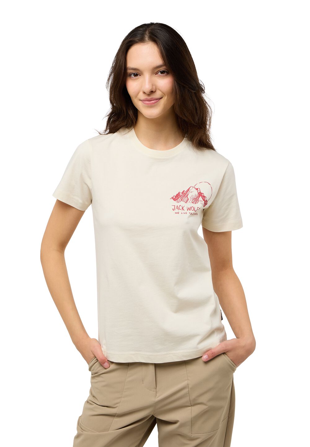 Jack Wolfskin T-Shirt aus Bio-Baumwolle Damen Bergblick T-Shirt Women 2XL panna cotta panna cotta Jack Wolfskin T-Shirt aus Bio-Baumwolle Damen Bergblick T-Shirt Women 2XL panna cotta panna cotta von Jack Wolfskin