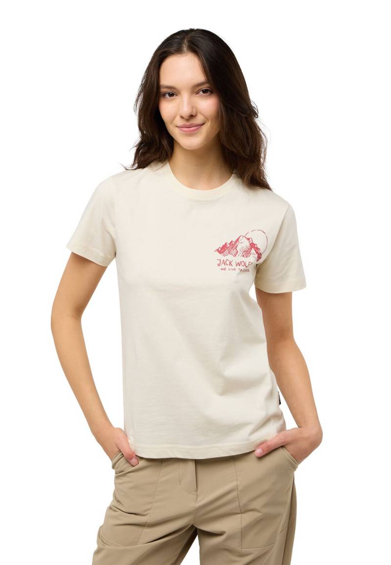 Jack Wolfskin T-Shirt aus Bio-Baumwolle Damen Bergblick T-Shirt Women XL panna cotta panna cotta von Jack Wolfskin