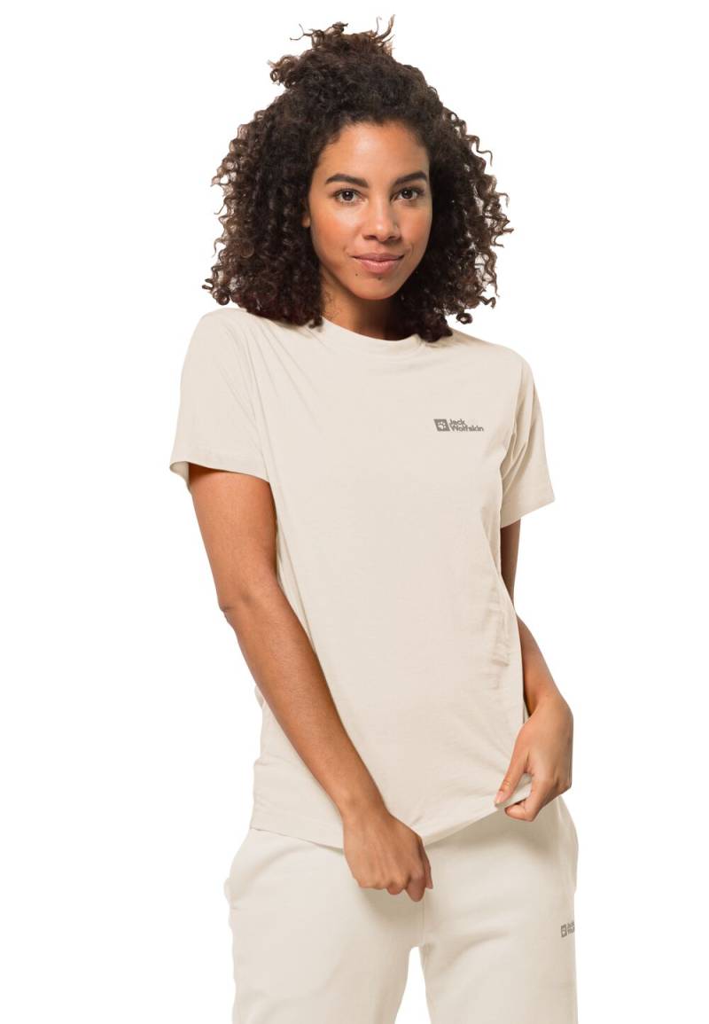 Jack Wolfskin T-Shirt aus Bio-Baumwolle Damen Essential T-Shirt Women XL panna cotta panna cotta von Jack Wolfskin