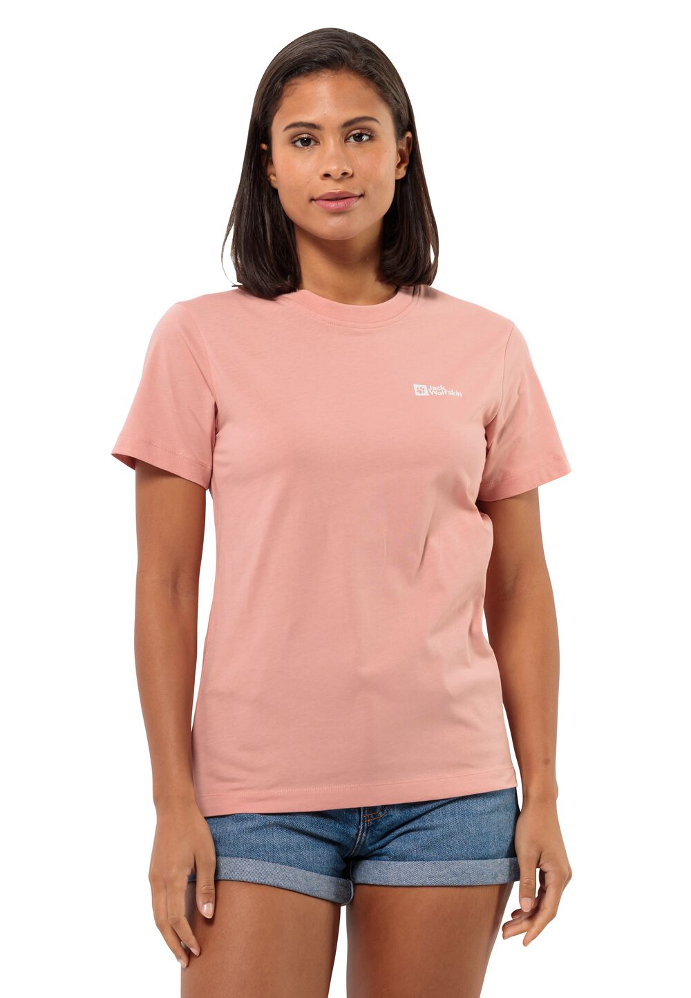 Jack Wolfskin T-Shirt aus Bio-Baumwolle Damen Essential T-Shirt Women XXL braun rose dawn von Jack Wolfskin