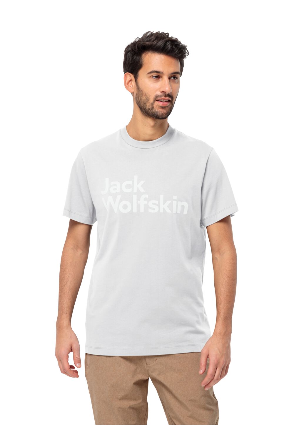 Jack Wolfskin T-Shirt aus Bio-Baumwolle Herren Essential Logo T-Shirt Men S white white von Jack Wolfskin